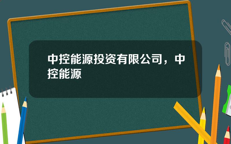 中控能源投资有限公司，中控能源