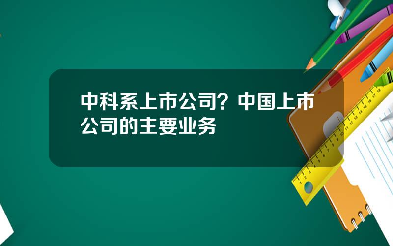 中科系上市公司？中国上市公司的主要业务