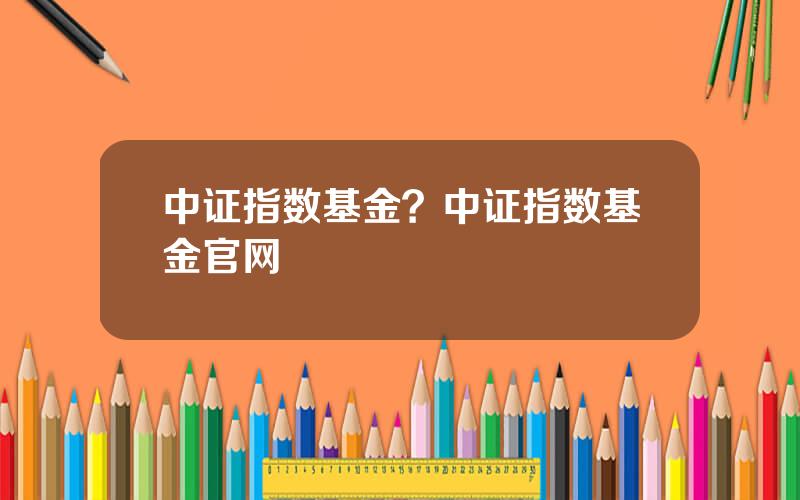 中证指数基金？中证指数基金官网