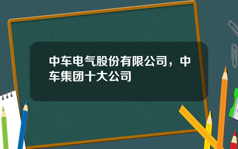 中车电气股份有限公司，中车集团十大公司