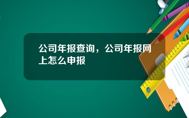 公司年报查询，公司年报网上怎么申报