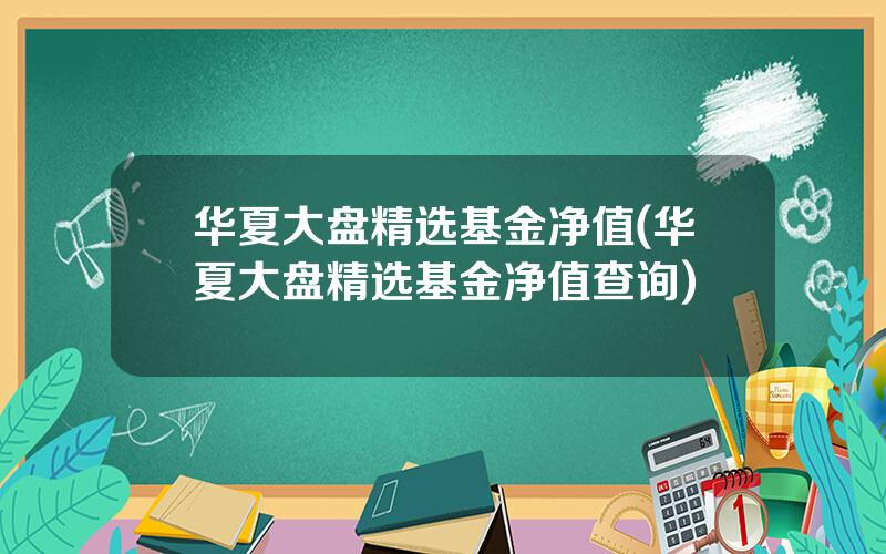 华夏大盘精选基金净值(华夏大盘精选基金净值查询)