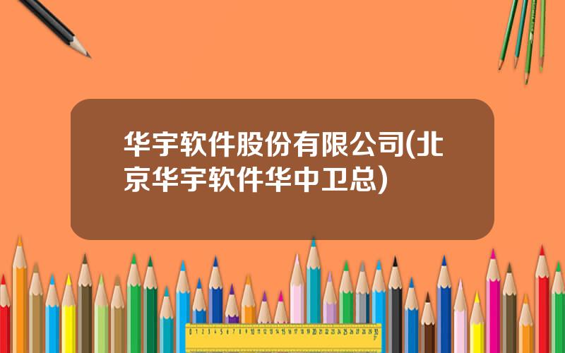 华宇软件股份有限公司(北京华宇软件华中卫总)