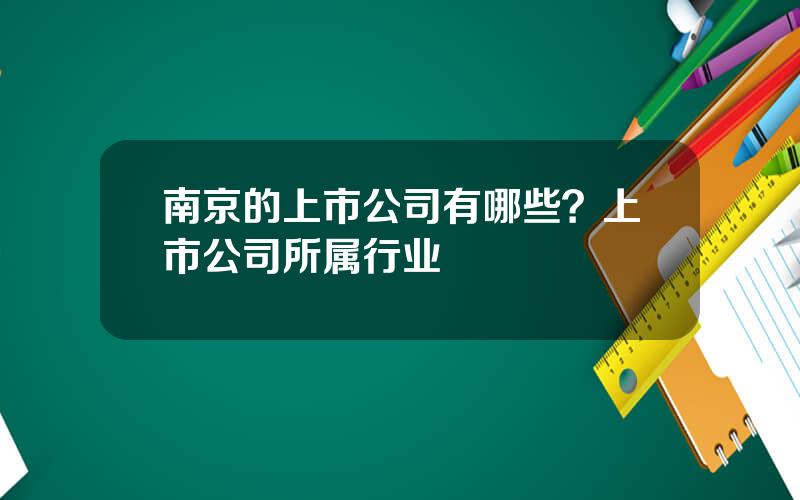 南京的上市公司有哪些？上市公司所属行业