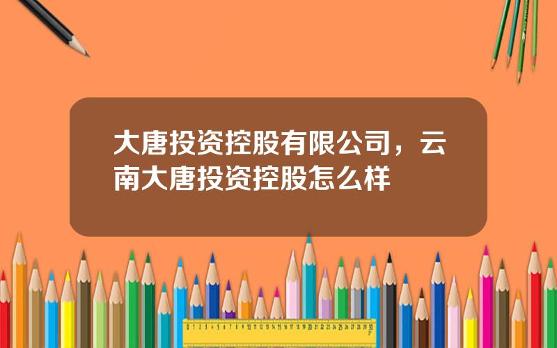 大唐投资控股有限公司，云南大唐投资控股怎么样