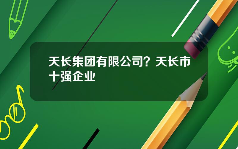 天长集团有限公司？天长市十强企业