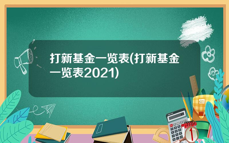 打新基金一览表(打新基金一览表2021)